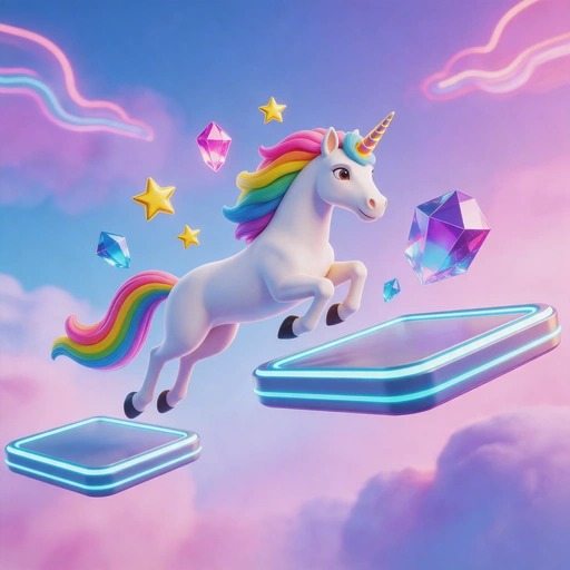 Neon Unicorn Runner Game