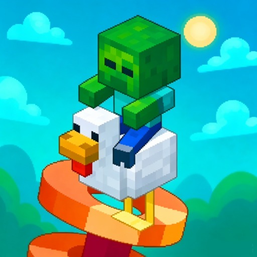 Chicken Jockey Helix Jump Game